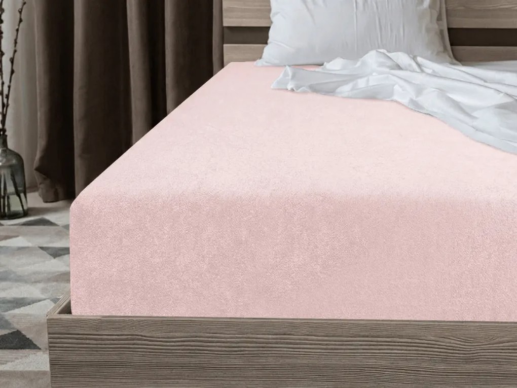 Froté plachta EXCLUSIVE svetloružová 90 x 200 cm