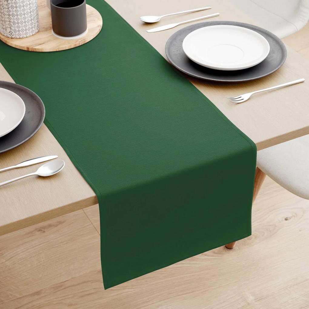 Goldea behúň na stôl loneta - tmavo zelený 50x140 cm