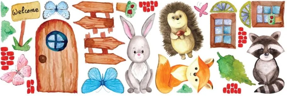 Nástenné detské samolepky Ambiance Cute Animals