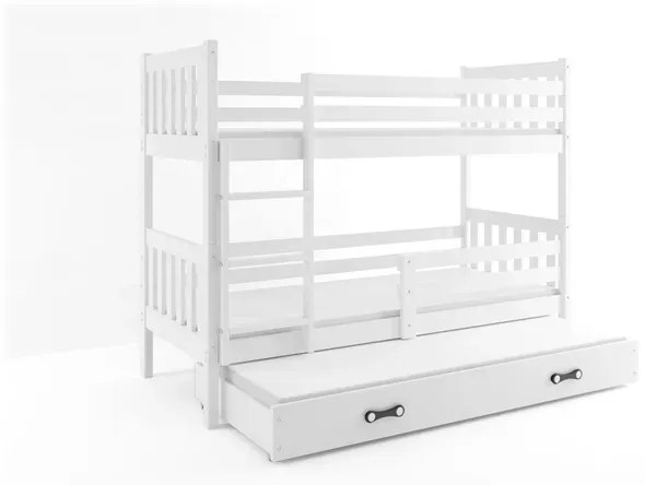 3-lôžková posteľ CARINO WHITE 80x190 cm