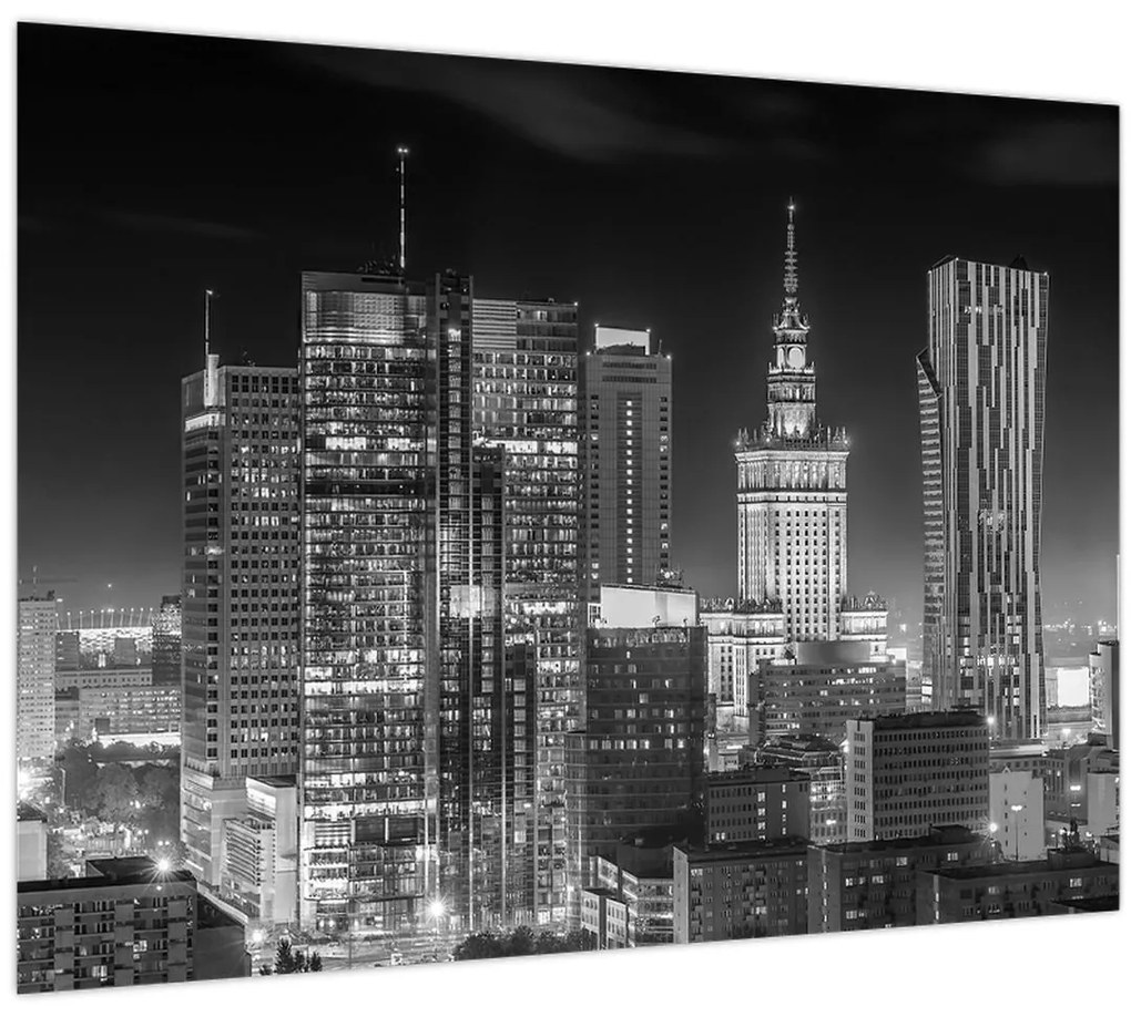 Sklenený obraz - Čiernobiely New York (70x50 cm)