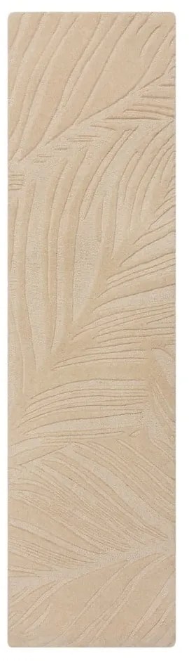 Béžový vlnený koberec behúň 60x230 cm Lino Leaf – Flair Rugs