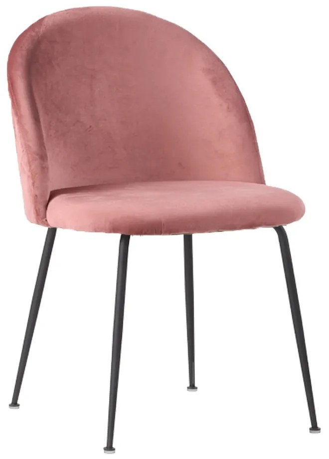Súprava 2 ružových zamatových jedálenských stoličiek House Nordic Geneve