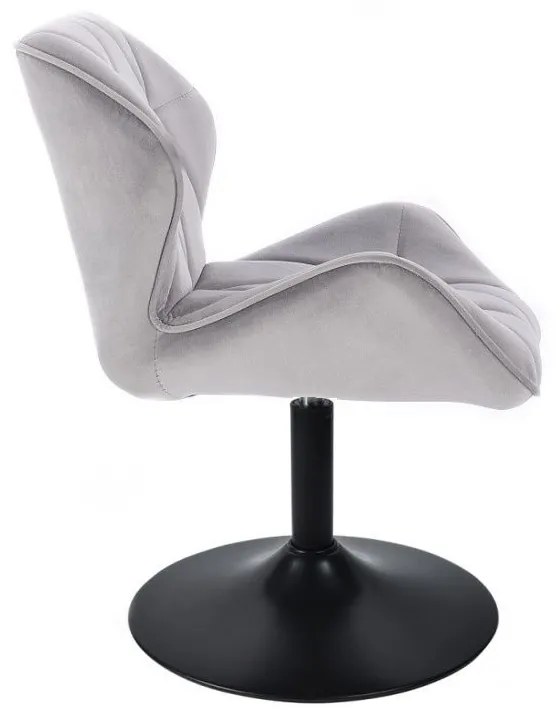 LuxuryForm DESIGN Stolička MILANO VELUR na čiernom tanieri - svetlosivá