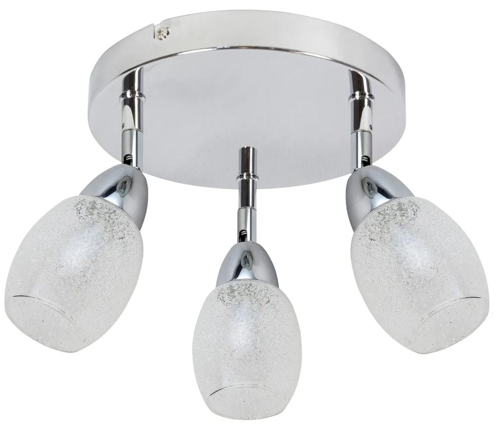 CLX Stropné moderné LED bodové osvetlenie CITTA DI CASTELLO, 3x6W, teplá biela, chrómované, okrúhle