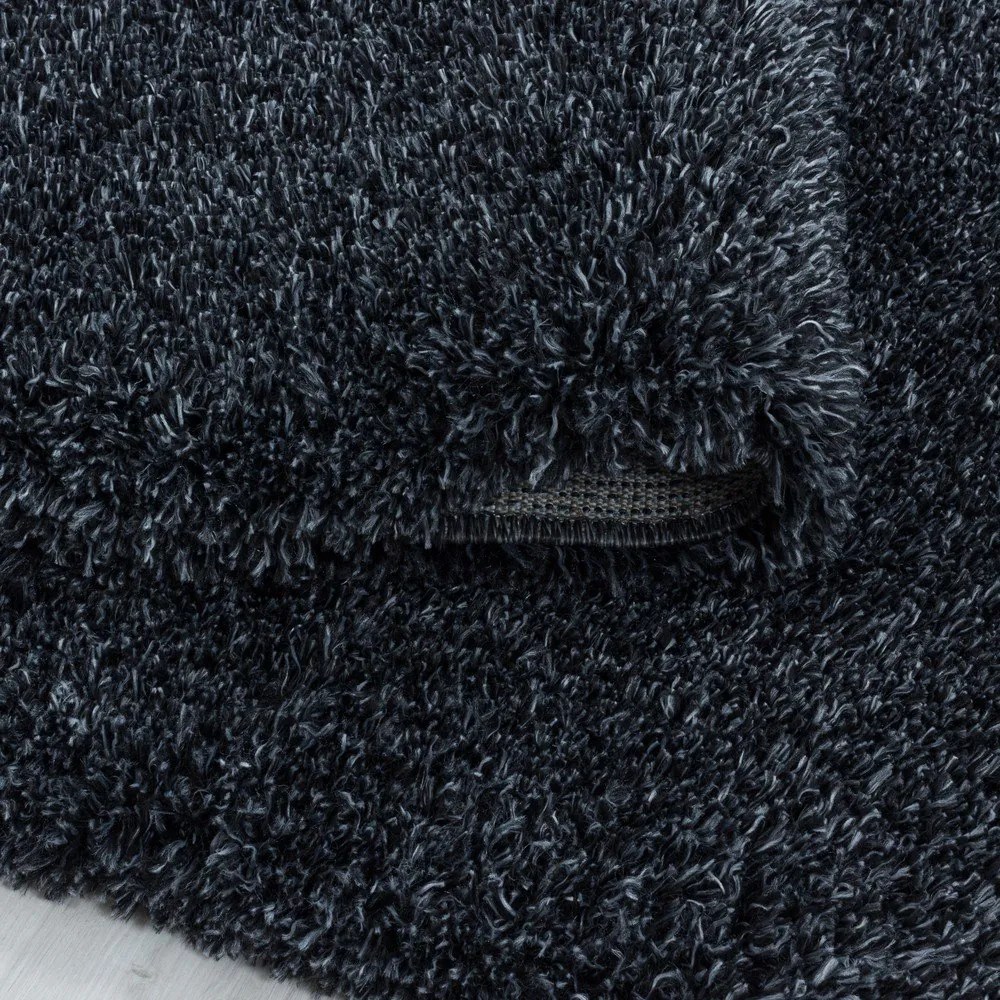 Antracitový okrúhly koberec ø 200 cm Fluffy – Ayyildiz Carpets