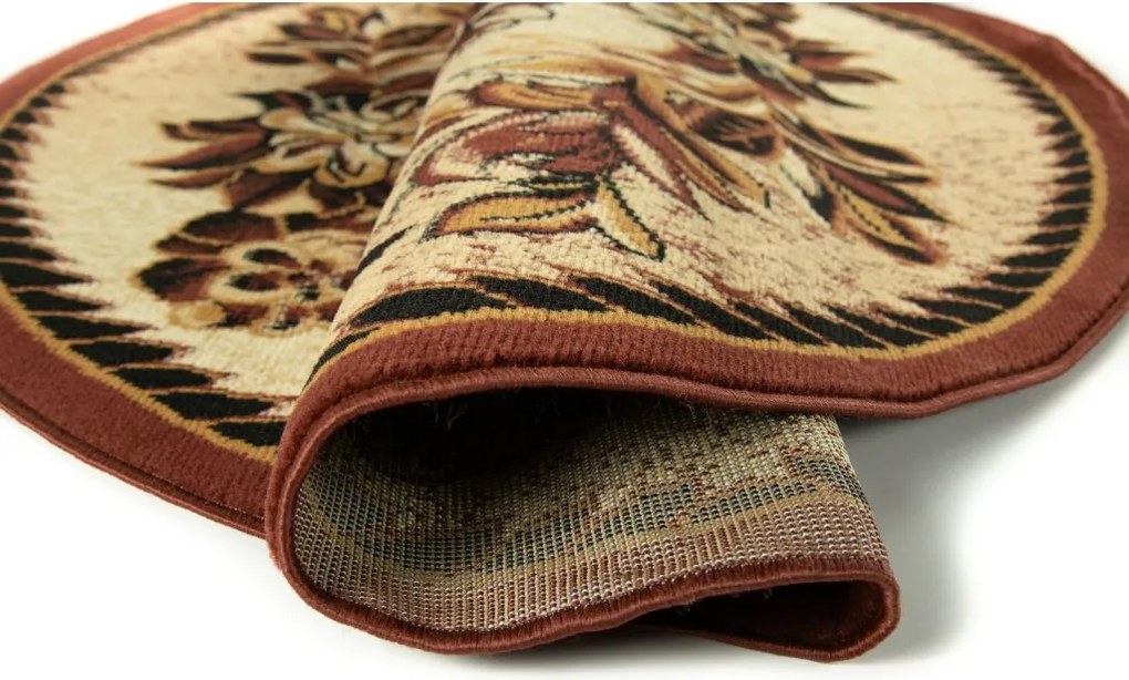 TA Koberec 7192B SVETLO BÉŽOVÝ ATLAS PP HNEDÉ KOLESO Rozmer: 100x100 cm