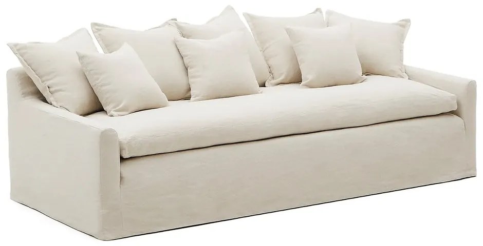 Béžová ľanová pohovka 230 cm Zenira – Kave Home