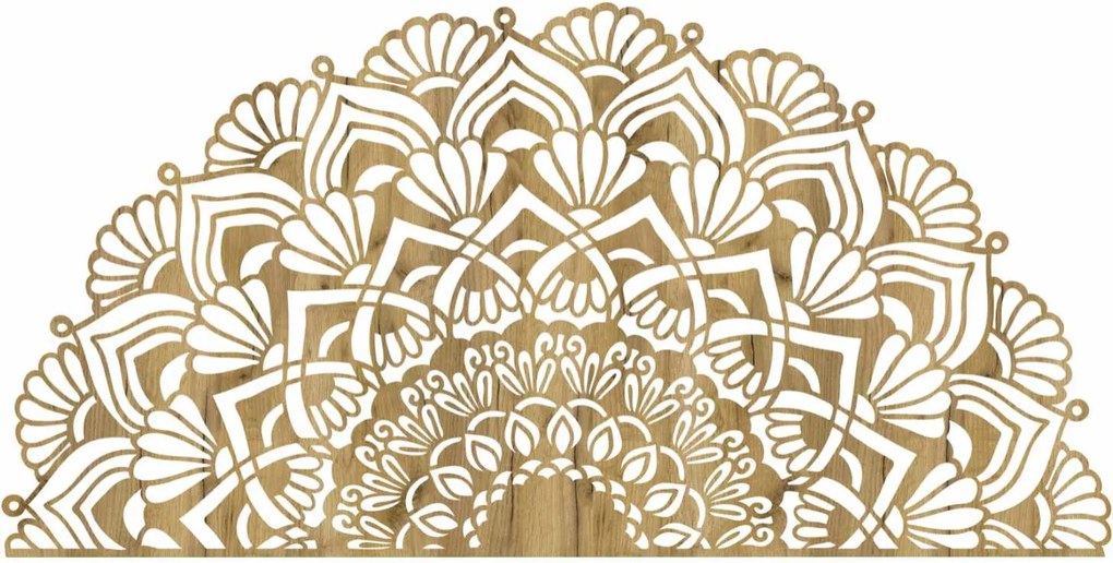 Moderná polovičná drevená mandala na stenu | MENSIS: HDF - Javor 25 x 50 cm 4494-96230 HDF0371