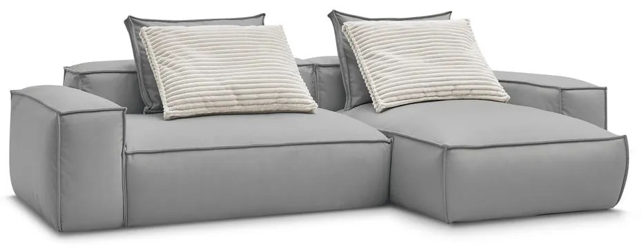 Svetlosivá rohová pohovka z imitácie kože Boheme – Bobochic Paris