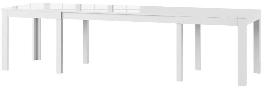 Jedálenský rozkladací stôl Wenus 160/300 cm biely lesk
