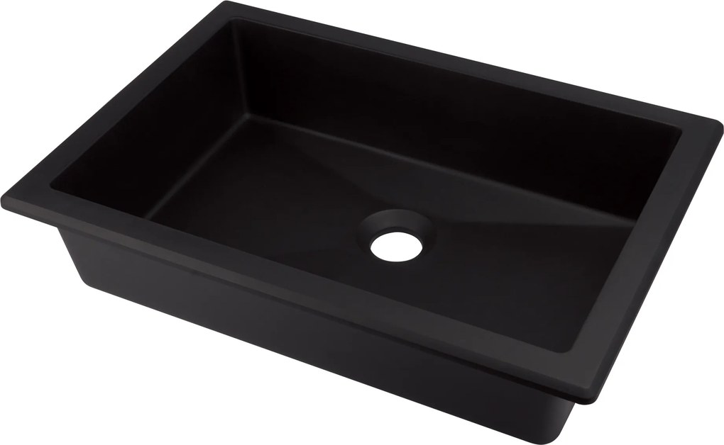 Deante Zápustné/pod doskové umývadlo Correo 50x35 cm - CQR NU5U, granit, čierna