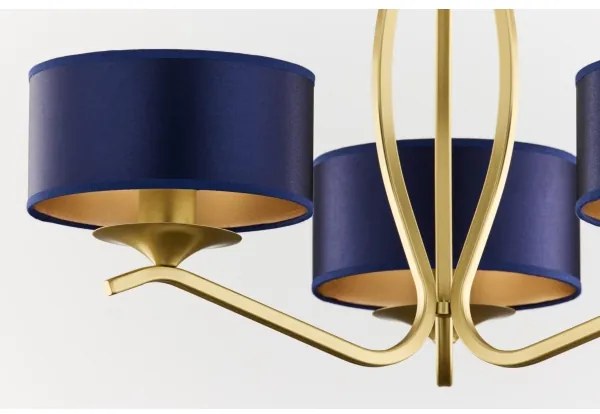 Jupiter 2113 - Luster na tyči KASZMIR 3xE27/15W/230V modrá/zlatá
