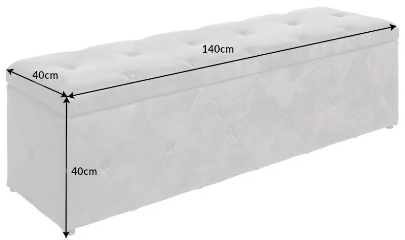 Dizajnová lavica Spectacular 140 cm antik sivá