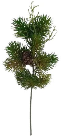 Umelá vetva Borovica so šiškou zelená, 46 cm