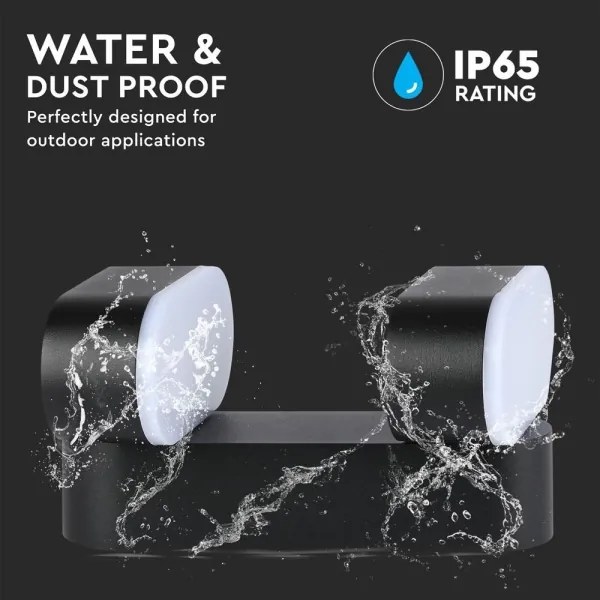 LED Vonkajšie flexibilné nástenné svietidlo 2xLED/12W/230V IP65 čierna