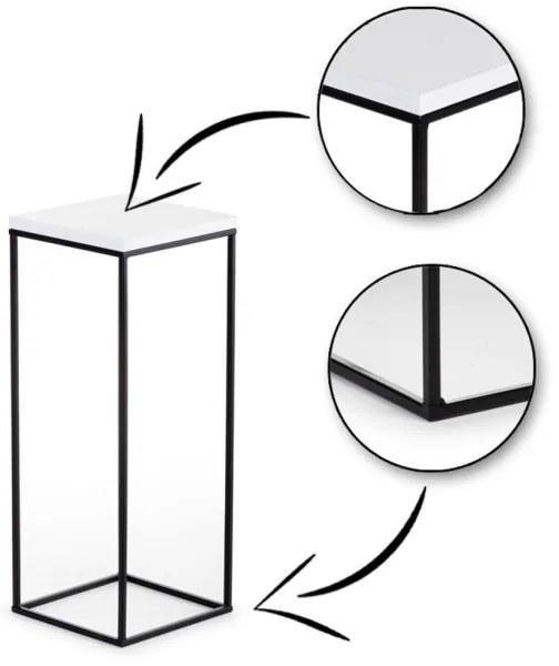Stojan na kvety BASICLOFT 80x24 čierna/biela