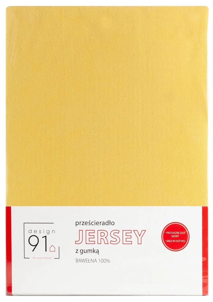 JERSEY PRESTIERADLO 90X200 CM, VÝŠKA 25 CM HORČICOVÉ