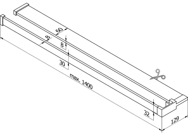 Mexen príslušenstvo, polička/držiak na uteráky pre sprchovú zástenu (max 140cm), ružové zlato, 800-02-60