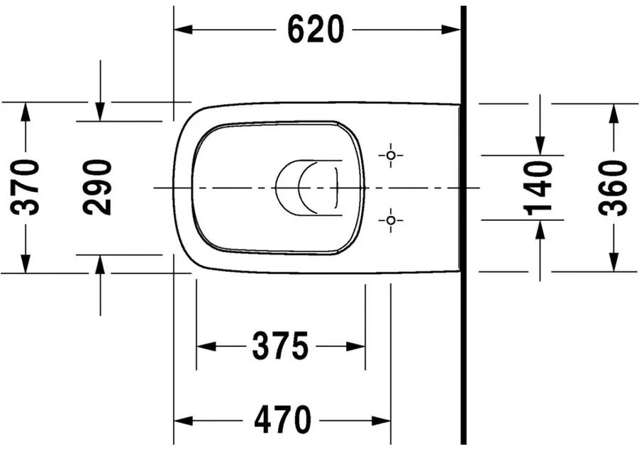 Duravit DuraStyle - Závesné WC Rimless® 620x370 mm, biela 2542090000