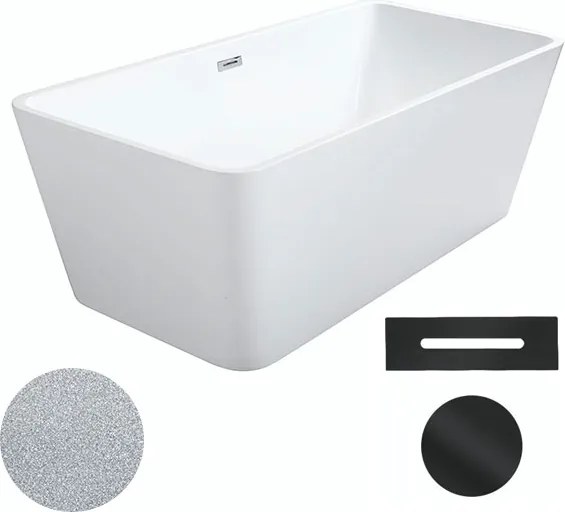 Besco Akrylátová voľne stojaca vaňa Evita Glam S 160x80 BESCO-Typ výpuste: Click-Clack s prepadom, grafit, BESCO-Rozmery: 160x80, BESCO-Farba: Biela/…