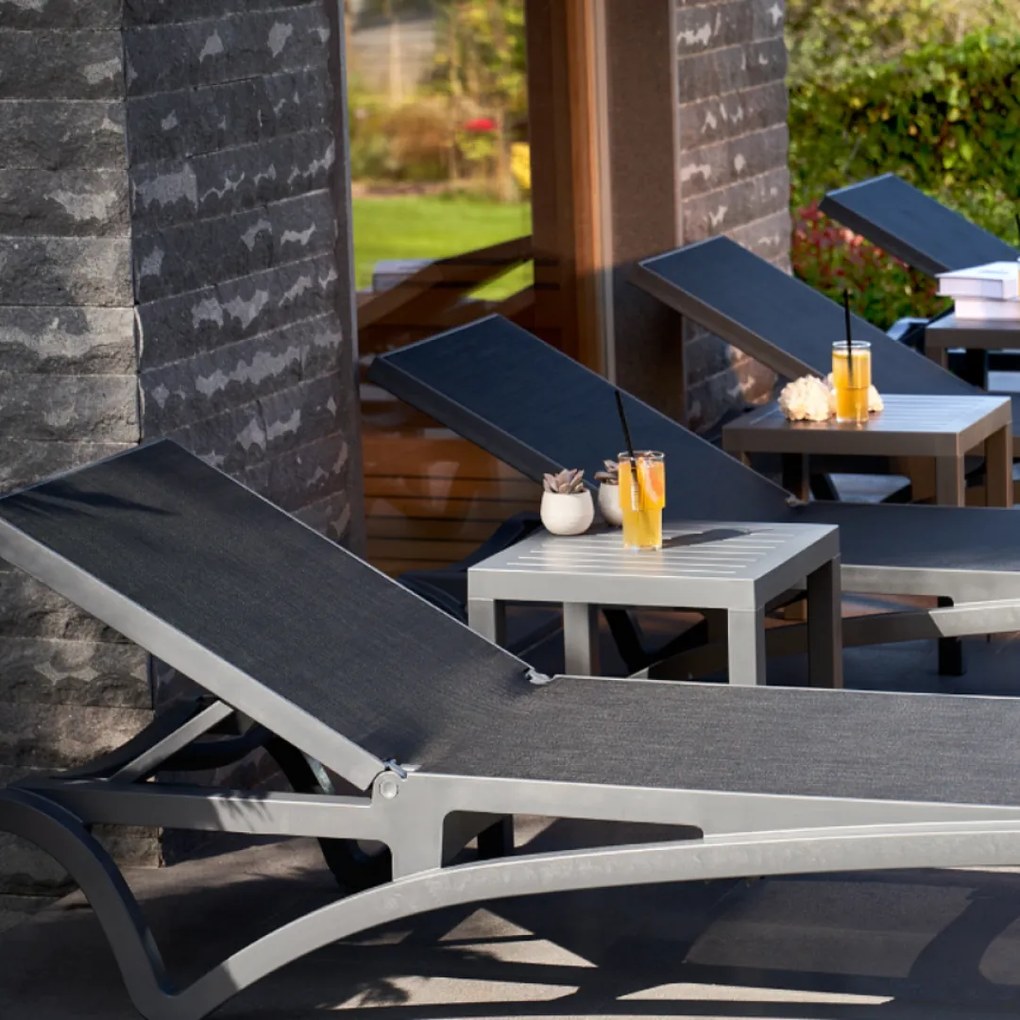 PACIFIC záhradné lehátko dark grey/black