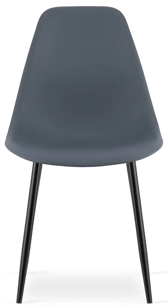 Súprava 4 ks bridlicovo sivých stoličiek OSAKA s čiernymi nohami