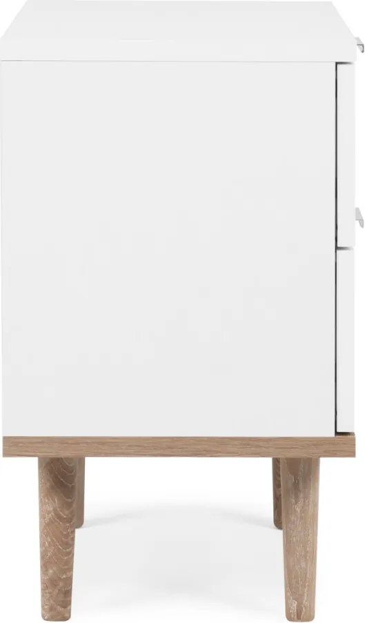 Nočný stolík Göteborg, biela/dub sonoma