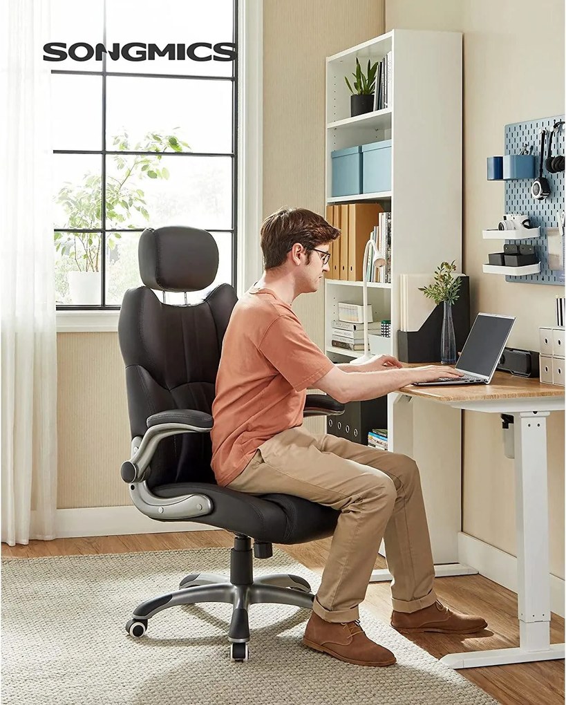 Luxusné kancelárske kreslo, kancelárska ergonomická stolička, čierna