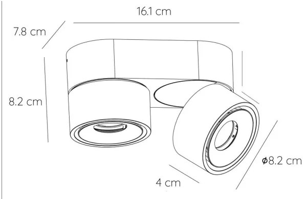 Lucide 35911/16/30 - LED Stmievateľné bodové svietidlo YUMIKO 2xLED/8W/230V čierna