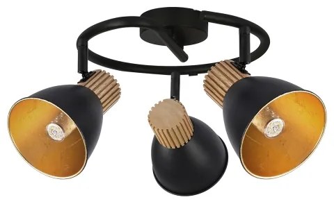 Brilagi - Bodové svietidlo ODENSE 3xE14/10W/230V drevo/čierna