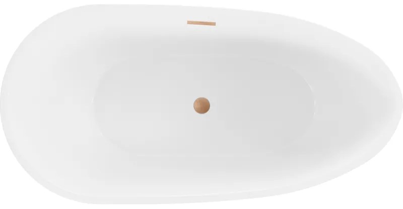 Mexen Eos, voľne stojaca vaňa 170 x 75 cm, biela-čierna, medený prepad, 52471707575-65