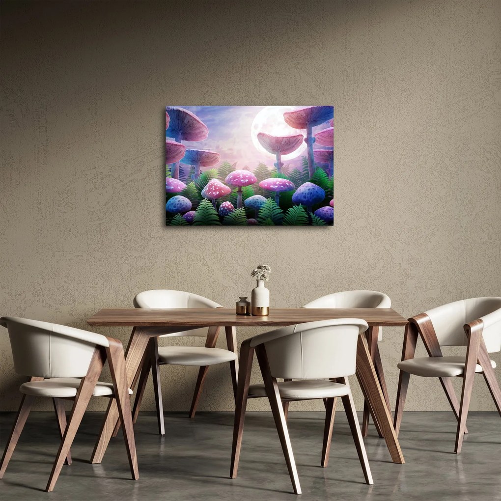 Obraz - Huby pri splne, grafika (70x50 cm)