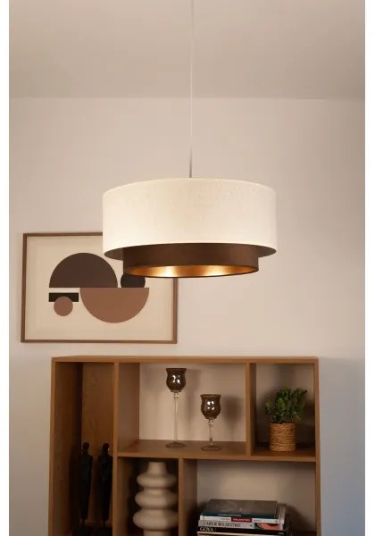 Závesné svietidlo na lanku NATIA 1xE27/60W/230V biele/hnedé