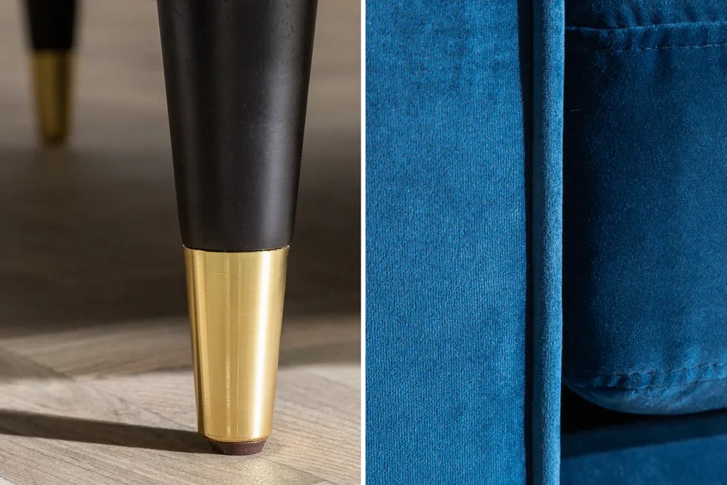 Trojmiestna pohovka COZY VELVET 220 cm tyrkysová modrá