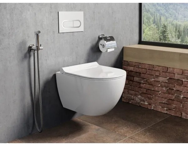 Ravak X01455 - Splachovacie tlačidlo CHROME 24,7x16,5 cm biela