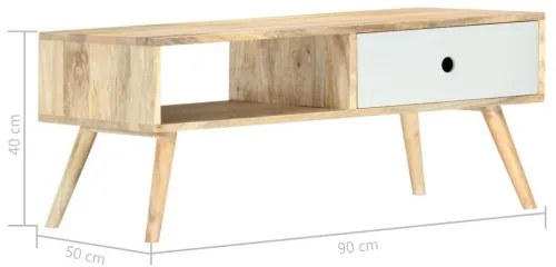 vidaXL Konferenčný stolík 90x50x40 cm masívne mangovníkové drevo-