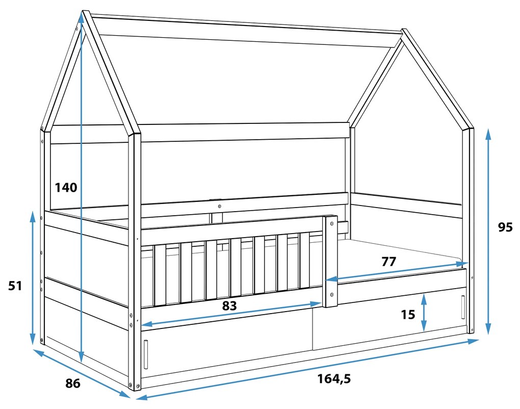 INTERBEDS Detská posteľ Smart2 160 x 80 cm - biela