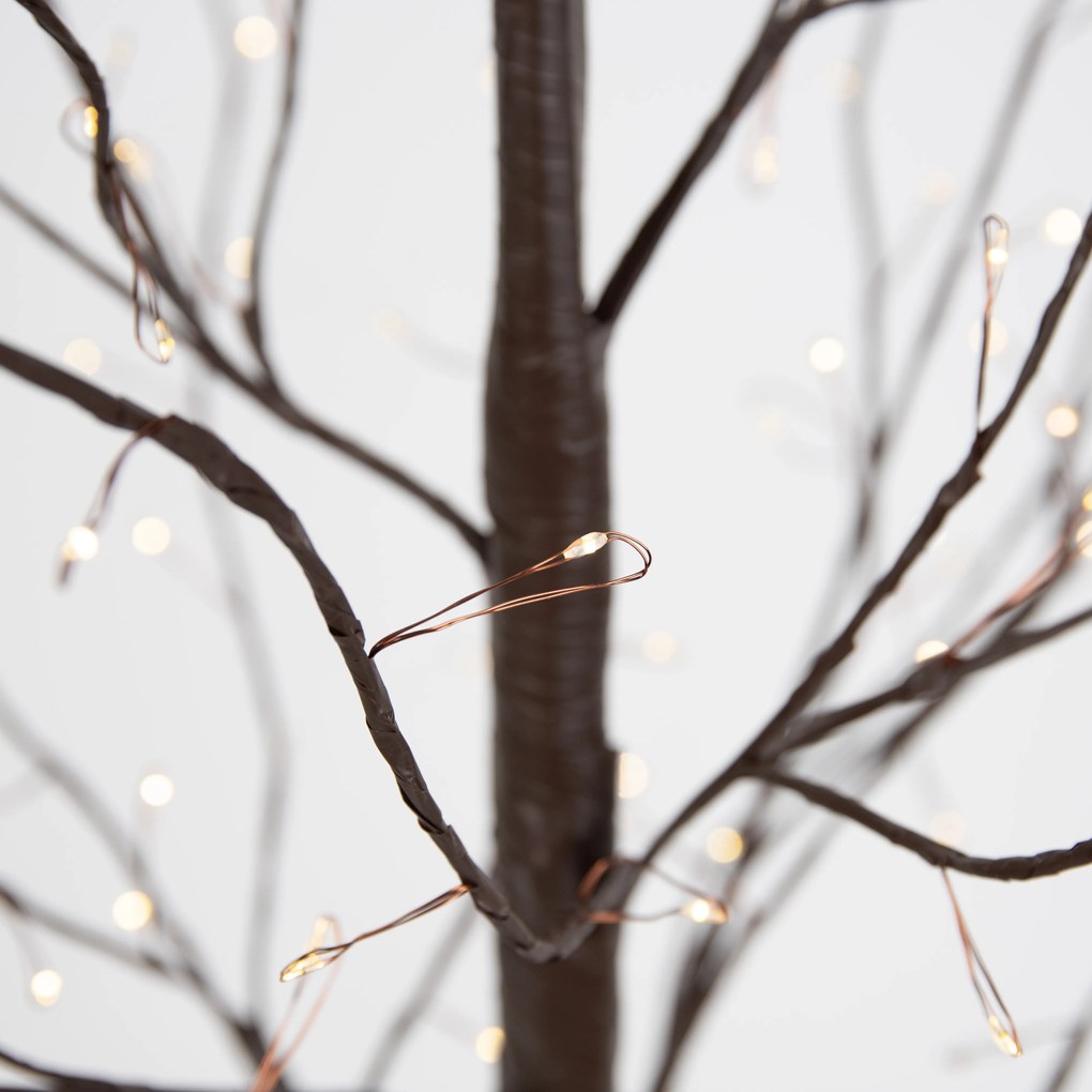 Vianočná stojaca lampa hnedý strom 120 cm vrátane LED s časovačom IP44 - Ki