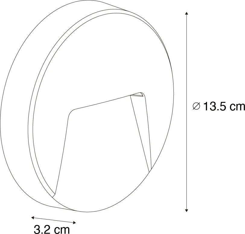 Sada 6 čiernych okrúhlych vonkajších nástenných svietidiel vrátane LED IP65 - Gem
