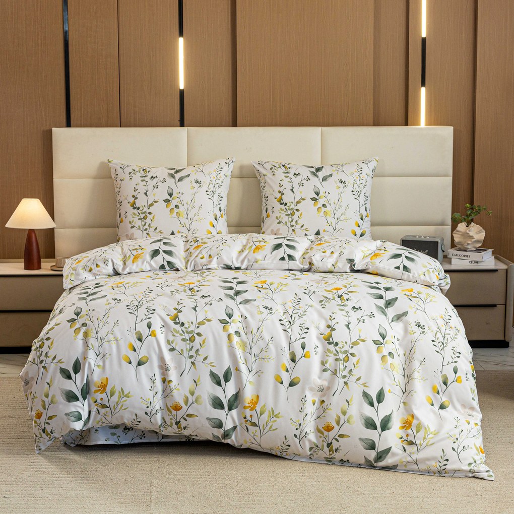 Obliečky z mikrovlákna CITRUS GARDEN biele Rozmer obliečky: 2 ks 70 x 90 cm | 200 x 220 cm