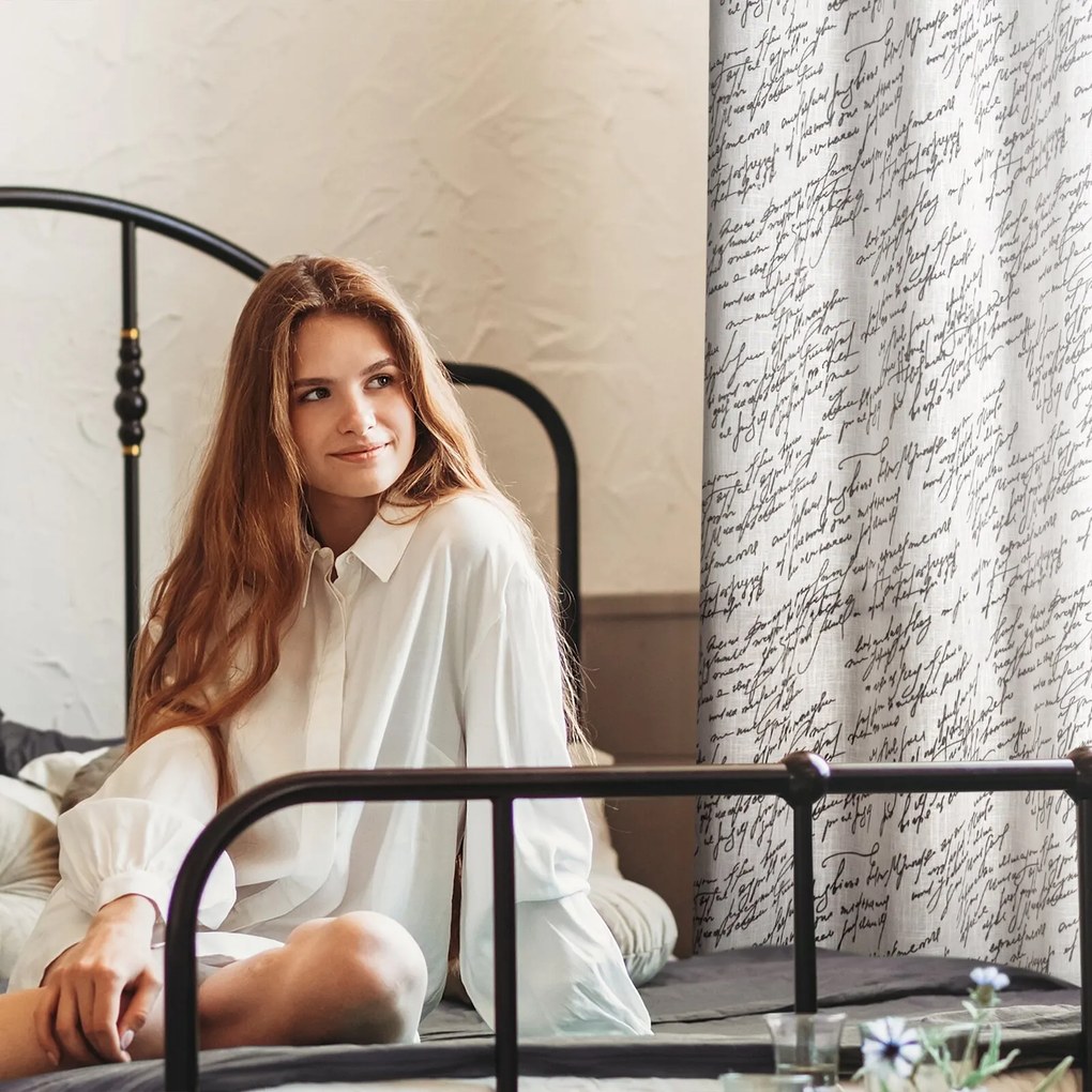 ZÁVES NA KRÚŽKOCH EDITH 140X250 CM VZOROVANÁ