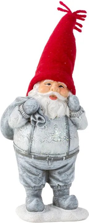 Santa strieborno červený 19cm