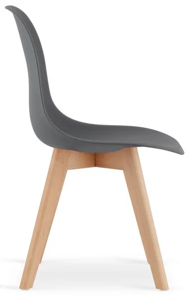 Set štyroch jedálenských stoličiek KITO tmavosivé / naturálne nohy (4 ks)