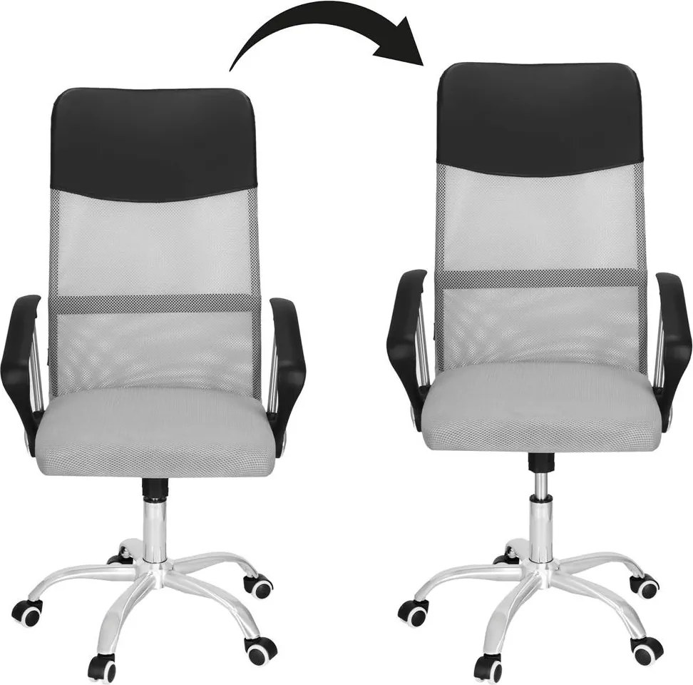 Kancelárska stolička Springos HF0032 – otočná, na kolieskach, sivo-čierna