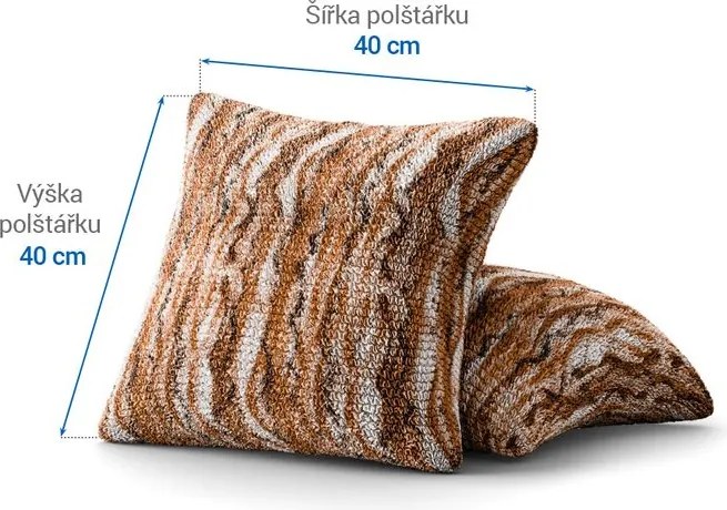 Bielastické poťahy OCEANO NOVÉ tehlové obliečky na vankúšiky 2 ks ( 40 x 40 cm)
