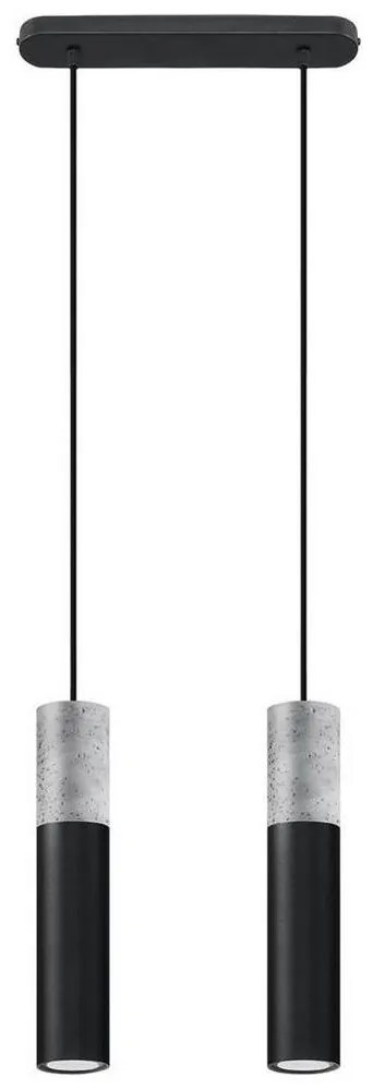 Sollux SL.0651 - Luster na lanku BORGIO 2xGU10/40W/230V betón/kov čierna