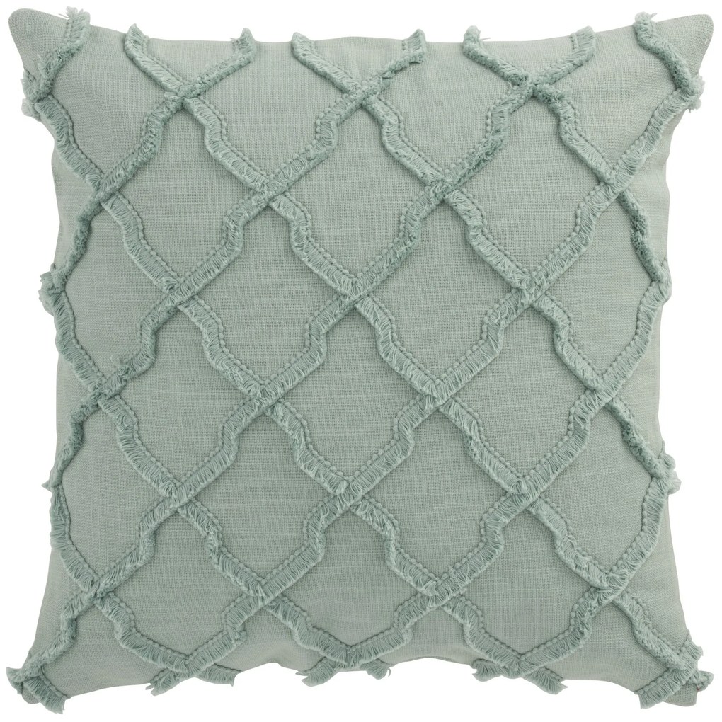 Mintovou bavlnený vankúš so strapcami Rhombuses - 43 * 43 cm