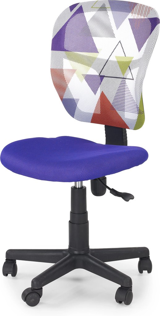 HALMAR Jump detská stolička na kolieskach s podrúčkami fialová / vzor