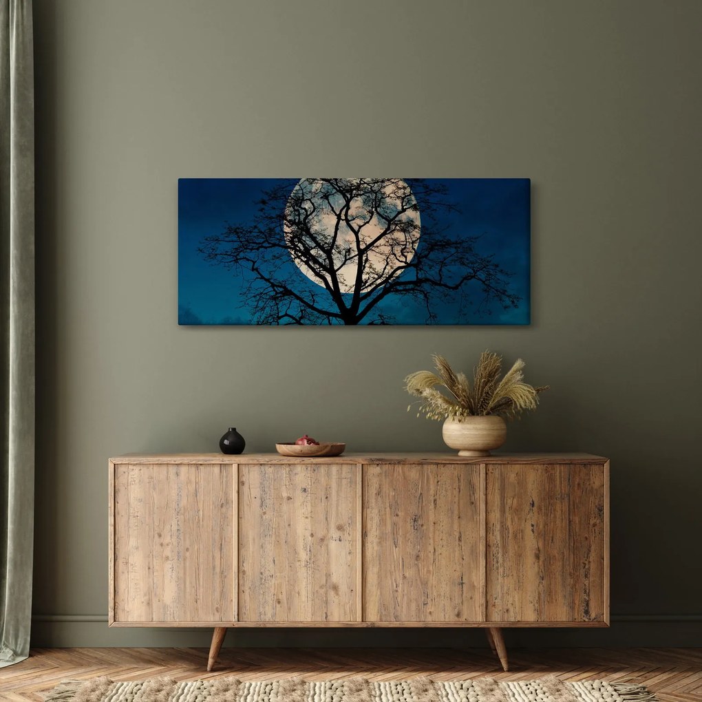 Obraz stromu so splnom (120x50 cm)